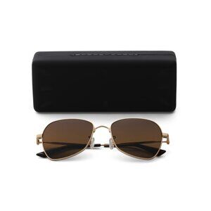 ALEXANDER MCQUEEN Gold/brown 55mm Square Sunglasses